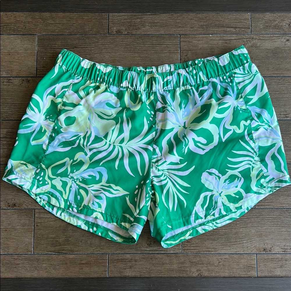 Columbia PFG Green Floral Print Shorts, Size Large
